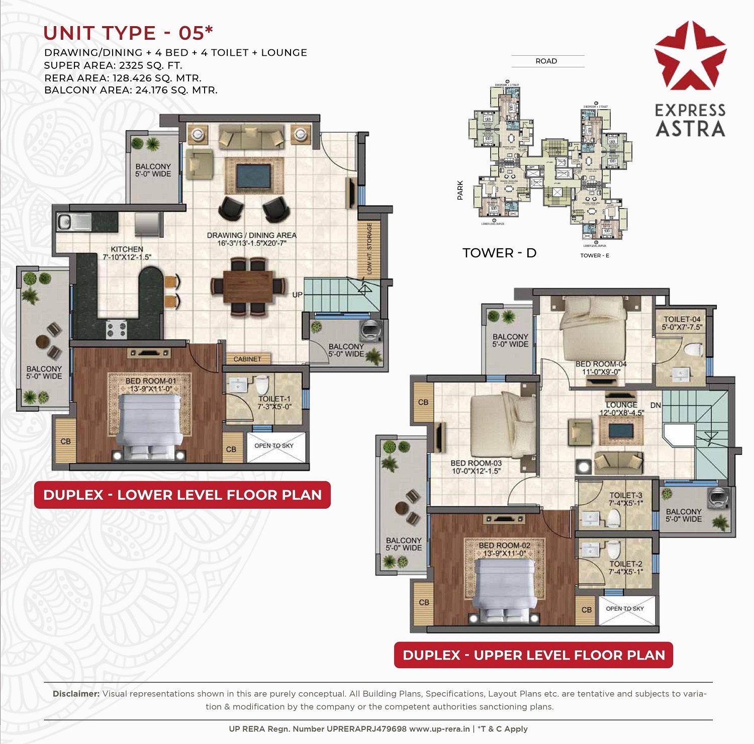 Express Astra 4 BHK Duplex floor plan